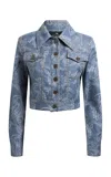 Etro Patterned Denim Jacket In Blue