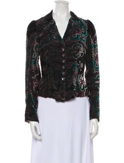 Pre-owned Etro Patterned Evening Jacket In Black