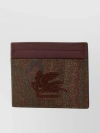 ETRO PATTERNED FABRIC AND LEATHER CARD HOLDER