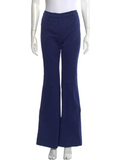 Pre-owned Etro Patterned Flared Pants In Blue