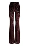 Etro Patterned Flared Pants In Burgundy