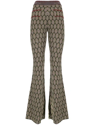 Etro Patterned Flared Trousers In Multi