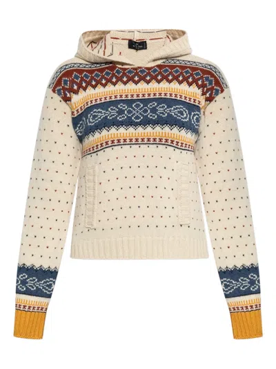 ETRO PATTERNED HOODED SWEATER
