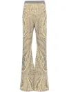 Etro Paisley Intarsia Flared Trousers In Grey