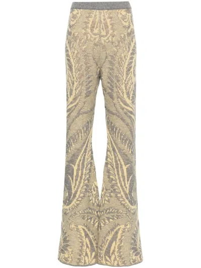 Etro 'paisley' High Rise Wide Leg Trousers In Multi