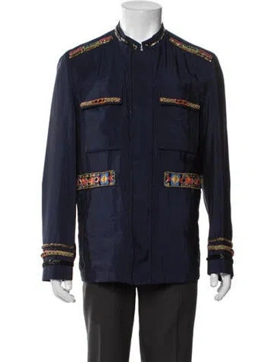 Pre-owned Etro Patterned Jacket In Blue