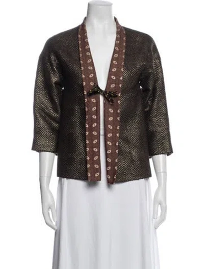 Pre-owned Etro Patterned Jacket In Brown/metallic