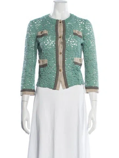 Pre-owned Etro Patterned Jacket In Green