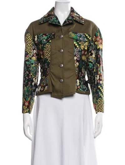 Pre-owned Etro Patterned Jacket In Green