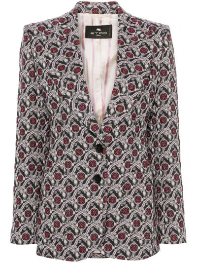 Etro Patterned-jacquard Blazer In S9883