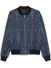 Etro Jacquard Bomber Jacket Casual Jackets And Parka In Blue