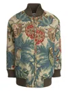 Etro Patterned-jacquard Bomber Jacket In Green