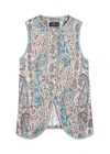 Etro Patterned-jacquard Cotton-blend Gilet In Transparent