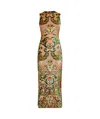 Etro Patterned-jacquard Dress In Nude