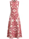 Etro , Sleeveless Dress With Lace Motif, Woman, Burgundy, Size 46 In Red