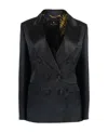 Etro Double-breasted Jacket In Black