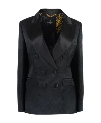 ETRO ETRO PATTERNED JACQUARD DOUBLE-BREASTED BLAZER