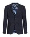 Etro Patterned-jacquard Single-breasted Blazer In Black