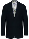 Etro Patterned-jacquard Single-breasted Blazer In Blau