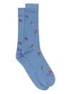 Etro Patterned-jacquard Socks In Blue