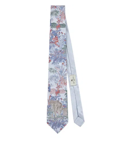 Etro Patterned-jacquard Tie In Blue