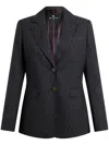Shop Etro Patterned-jacquard Wool Blazer In Black