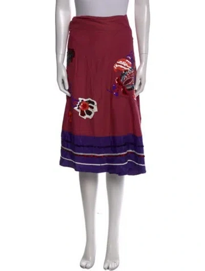 Pre-owned Etro Patterned Knee-length Skirt In Burgundy