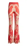 Etro Patterned Knit Flared Pants In Red