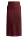 Etro A-line Viscose Blend Knitted Midi Skirt In Burgundy