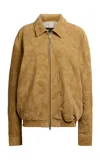 Etro Patterned Leather Jacket In Brown