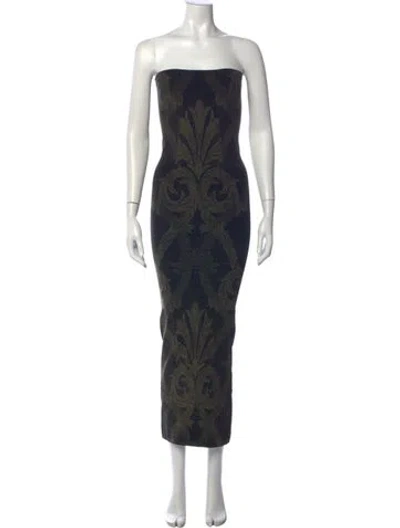 Pre-owned Etro Patterned Long Dress W/ Tags In Blue