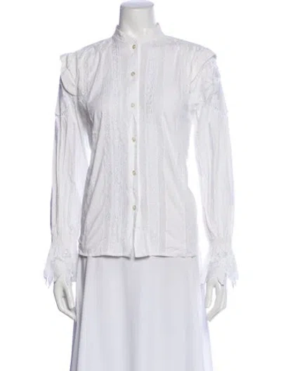 Pre-owned Etro Patterned Long Sleeve Blouse In Gray