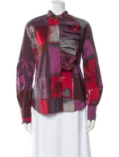 Pre-owned Etro Patterned Long Sleeve Blouse In Multi