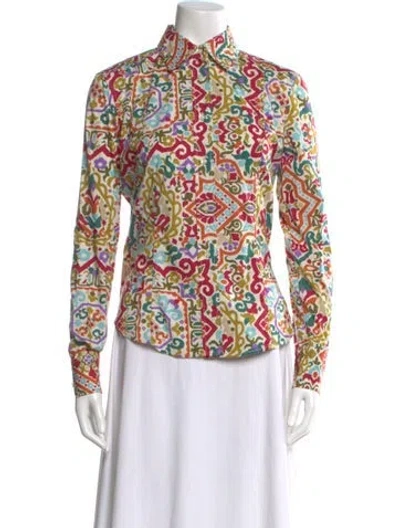 Pre-owned Etro Patterned Long Sleeve Blouse In Multi