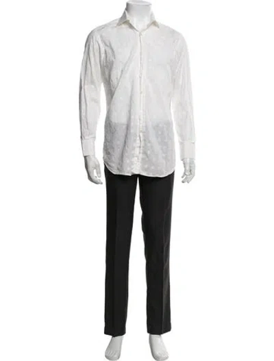 Pre-owned Etro Patterned Long Sleeve Dress Shirt In Black