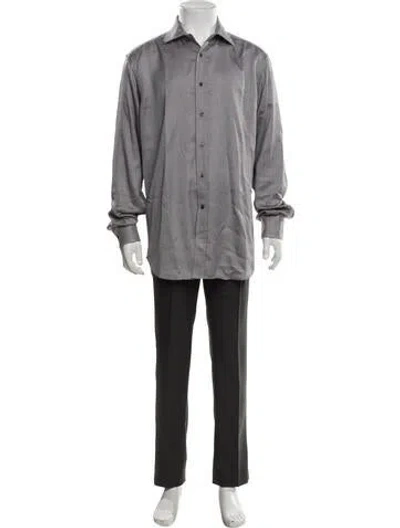 Pre-owned Etro Patterned Long Sleeve Dress Shirt In Brown