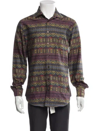Pre-owned Etro Patterned Long Sleeve Shirt In Purple