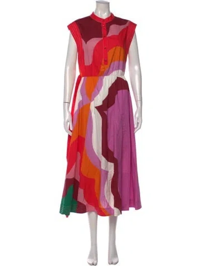 Pre-owned Etro Patterned Midi Length Dress In Pink