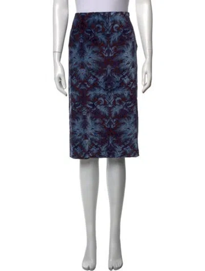 Pre-owned Etro Patterned Midi Length Skirt In Blue