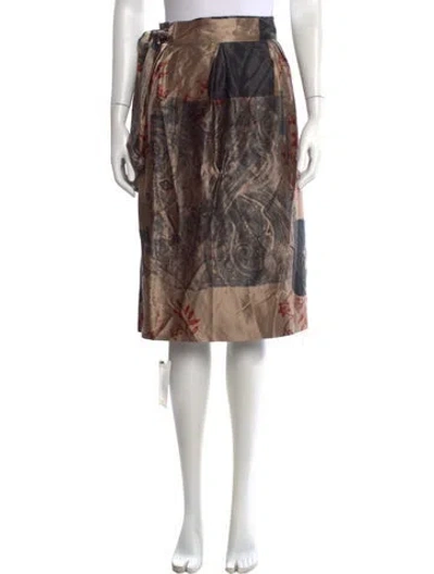 Pre-owned Etro Patterned Midi Length Skirt In Brown