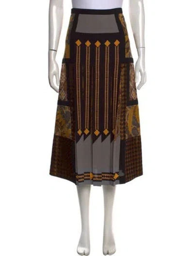 Pre-owned Etro Patterned Midi Length Skirt In Multi