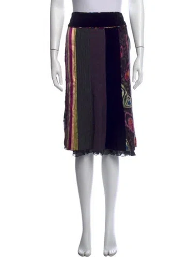Pre-owned Etro Patterned Midi Length Skirt In Multi