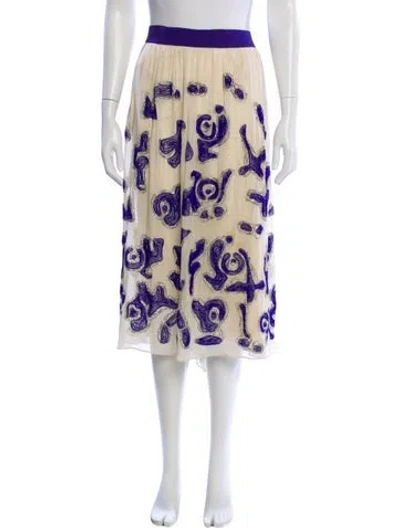 Pre-owned Etro Patterned Midi Length Skirt In Neutral