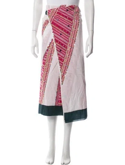 Pre-owned Etro Patterned Midi Length Skirt In White