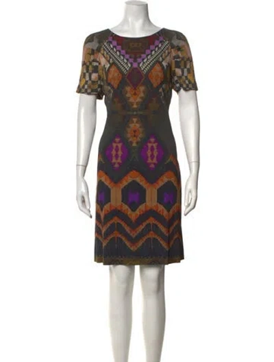 Pre-owned Etro Patterned Mini Dress In Black