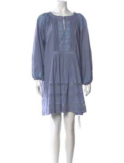 Pre-owned Etro Patterned Mini Dress In Blue