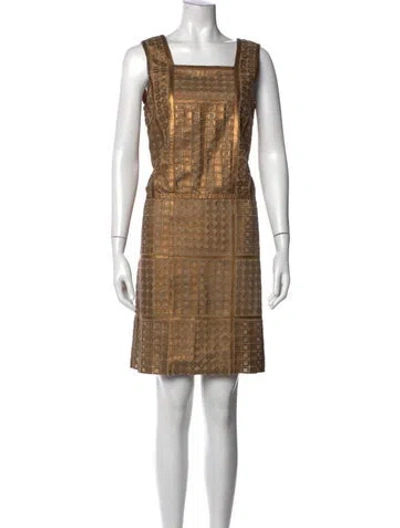 Pre-owned Etro Patterned Mini Dress In Brown