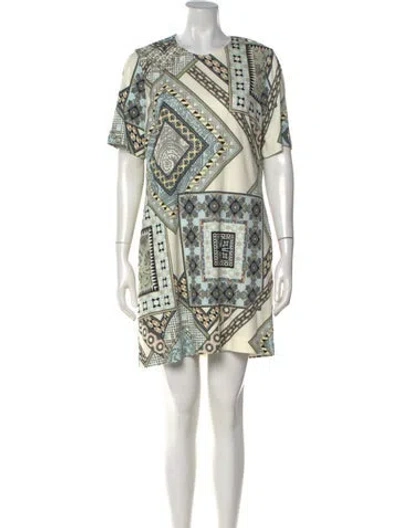 Pre-owned Etro Patterned Mini Dress In Neutral