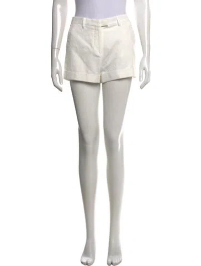 Pre-owned Etro Patterned Mini Shorts In White