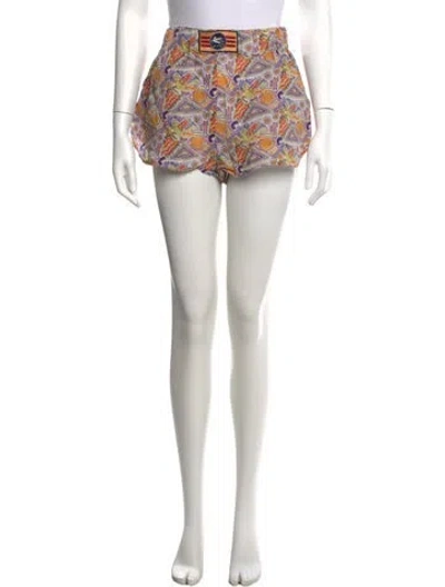 Pre-owned Etro Patterned Mini Shorts In Yellow